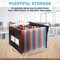 24 Pockets Expanding File Folder with Blank Labels, According File Organizer with Expandable Cover, Desktop Accordion Folders Letter A4 Paper Document Storage Organizer, Black